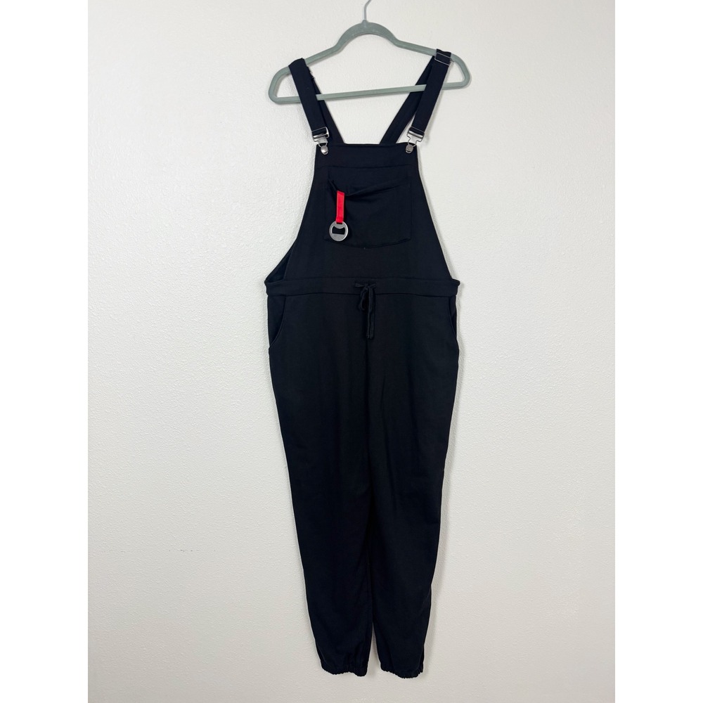 Shinesty Midnight Black Pajamaralls Drawstring Waist Sweatpant Overalls Large